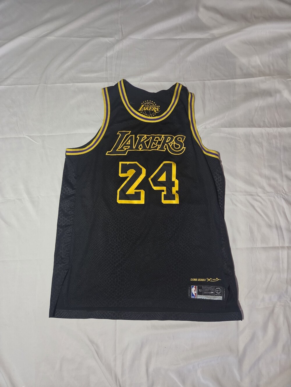 Nike Kobe Bryant LA Lakers Authentic Black Mamba City Jersey Sz 52 AJ6430-011